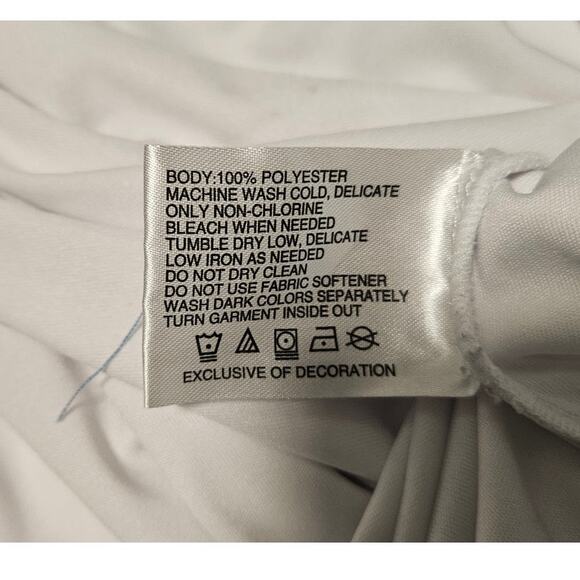 Clique Men's Large Carolina Lakes Golf Club Logo Blue and White Performance Polo - Picture 3 of 6